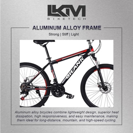 LKM TrailBlaze 26" Mountain Bike - 21-Speed All-Terrain Adventure in Black