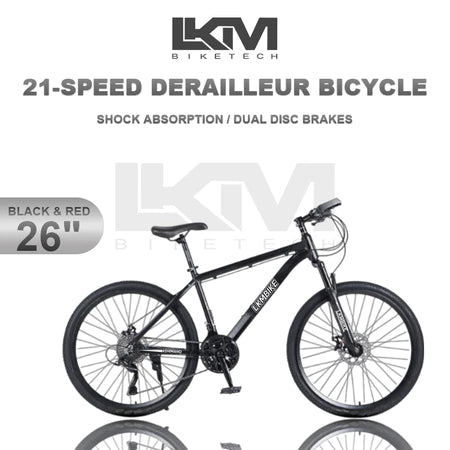 LKM TrailBlaze 26" Mountain Bike - 21-Speed All-Terrain Adventure in Black